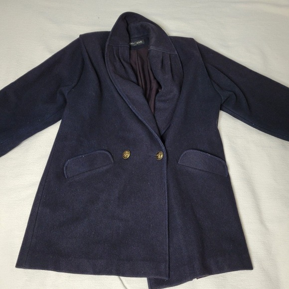Donny Brook Coat Jacket Womens Wool Dark Blue Long Winter Size 12 Top Snow Cold - Picture 3 of 16